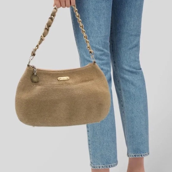 Eric Javits Handbags - Eric Javits Chain-Link Jute Shoulder Bag